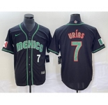 Men's Mexico Baseball #7 Julio Urias Number 2023 Black World Classic Stitched Jersey