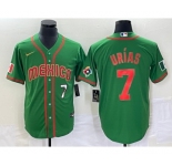 Men's Mexico Baseball #7 Julio Urias Number 2023 Green World Classic Stitched Jersey14
