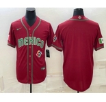 Men's Mexico Baseball Blank 2023 Red World Baseball With Patch Classic Stitched Jersey