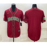 Men's Mexico Baseball Blank 2023 Red World Baseball With Patch Classic Stitched Jerseys