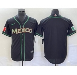 Men's Mexico Baseball Blank Black 2023 World Baseball Classic Stitched Jersey