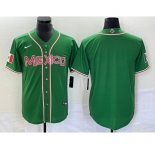 Men's Mexico Baseball Blank Green 2023 World Baseball Classic Stitched Jersey