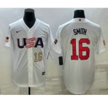 Men's USA Baseball #16 Will Smith Number 2023 White World Baseball Classic Stitched Jerseys