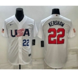 Men's USA Baseball #22 Clayton Kershaw Number 2023 White World Baseball Classic Stitched Jersey