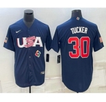 Men's USA Baseball #30 Kyle Tucker 2023 Navy World Baseball Classic Stitched Jersey
