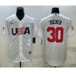 Men's USA Baseball #30 Kyle Tucker 2023 White World Baseball Classic Stitched Jerseys
