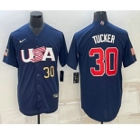 Men's USA Baseball #30 Kyle Tucker Number 2023 Navy World Baseball Classic Stitched Jersey