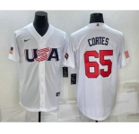 Men's USA Baseball #65 Nestor Cortes 2023 White World Classic Stitched Jersey