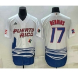 Men's Puerto Rico Baseball #17 Jose Berrios 2023 White World Baseball Classic Stitched Jersey