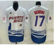 Men's Puerto Rico Baseball #17 Jose Berrios 2023 White World Baseball Classic Stitched Jersey