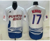 Men's Puerto Rico Baseball #17 Jose Berrios 2023 White World Baseball Classic Stitched Jerseys