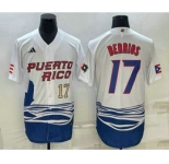 Men's Puerto Rico Baseball #17 Jose Berrios Number 2023 White World Baseball Classic Stitched Jersey