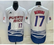 Men's Puerto Rico Baseball #17 Jose Berrios Number 2023 White World Baseball Classic Stitched Jerseys