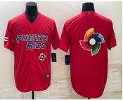 Men's Puerto Rico Baseball 2023 Red World Baseball Big Logo With Patch Classic Stitched Jersey