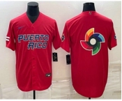 Men's Puerto Rico Baseball 2023 Red World Baseball Big Logo With Patch Classic Stitched Jerseys