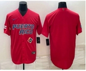 Men's Puerto Rico Baseball Blank 2023 Red World Baseball Classic Stitched Jersey
