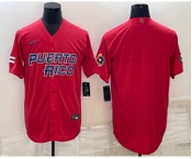 Men's Puerto Rico Baseball Blank 2023 Red World Baseball Classic Stitched Jerseys