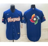 Men's Venezuela Baseball 2023 Royal World Big Logo With Patch Classic Stitched Jersey