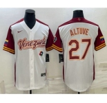 Men's Venezuela Baseball #27 Jose Altuve 2023 White World Baseball Classic Stitched Jersey