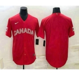 Men's Canada Baseball Blank 2023 Red World With Patch Classic Stitched Jerseys