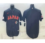 Men's Japan Baseball Blank 2023 Black World Classic Stitched Jersey