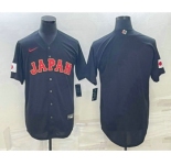 Men's Japan Baseball Blank 2023 Black World Classic Stitched Jerseys
