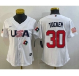 Women's USA Baseball #30 Kyle Tucker 2023 White World Classic Stitched Jerseys