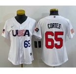Women's USA Baseball #65 Nestor Cortes Number 2023 White World Classic Stitched Jerseys