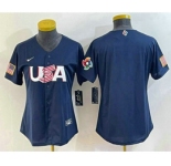 Women's USA Baseball Blank 2023 Navy World Classic Stitched Jersey