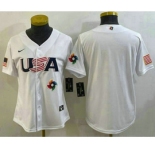 Women's USA Baseball Blank 2023 White World Baseball Classic Stitched Jersey