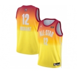 Men's 2023 All-Star #12 Ja Morant Orange Game Swingman Stitched Basketball Jersey