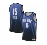 Men's 2023 All-Star #15 Nikola Jokic Blue Game Swingman Stitched Basketball Jersey