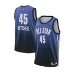 Men's 2023 All-Star #45 Donovan Mitchell Blue Game Swingman Stitched Basketball Jersey