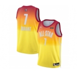 Men's 2023 All-Star #7 Kevin Durant Orange Game Swingman Stitched Basketball Jersey