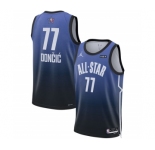 Men's 2023 All-Star #77 Luka Doncic Blue Game Swingman Stitched Basketball Jersey