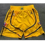 Men's Yellow Western Conference Stitched 2021 NBA All Star Shorts