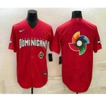 Men's Dominican Republic Baseball 2023 Red World Big Logo With Patch Classic Stitched Jersey