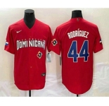 Men's Dominican Republic Baseball #44 Julio Rodriguez 2023 Red World Classic Stitched Jerseys