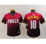 Youth Philadelphia Phillies #10 JT Realmuto Red 2024 City Connect Limited Jersey