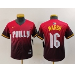 Youth Philadelphia Phillies #16 Brandon Marsh Red 2024 City Connect Limited Jersey