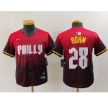 Youth Philadelphia Phillies #28 Alec Bohm Red 2024 City Connect Limited Jersey