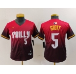 Youth Philadelphia Phillies #5 Bryson Stott Number Red 2024 City Connect Limited Jersey
