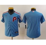 Youth Philadelphia Phillies Blank Light Blue Cooperstown Cool Base Jersey