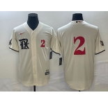 Women's Texas Rangers #2 Marcus Semien Cream 2023 City Connect Stitched Baseball Jersey1