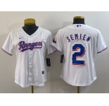 Women's Texas Rangers #2 Marcus Semien White 2024 Gold Collection Limited Cool Base Jersey