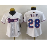 Women's Texas Rangers #28 Jonah Heim White 2024 Gold Collection Limited Cool Base Jersey