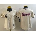 Women's Texas Rangers Big Logo Cream 2023 City Connect Stitched Baseball Jersey