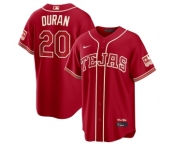 Youth Texas Rangers #20 Ezequiel Durán Red 2026 City Connect Stadium Stitched Baseball Jersey