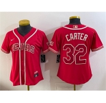 Youth Texas Rangers #32 Evan Carter Red 2026 City Connect Stadium Stitched Baseball Jersey