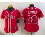 Youth Texas Rangers #32 Evan Carter Red 2026 City Connect Stadium Stitched Baseball Jersey